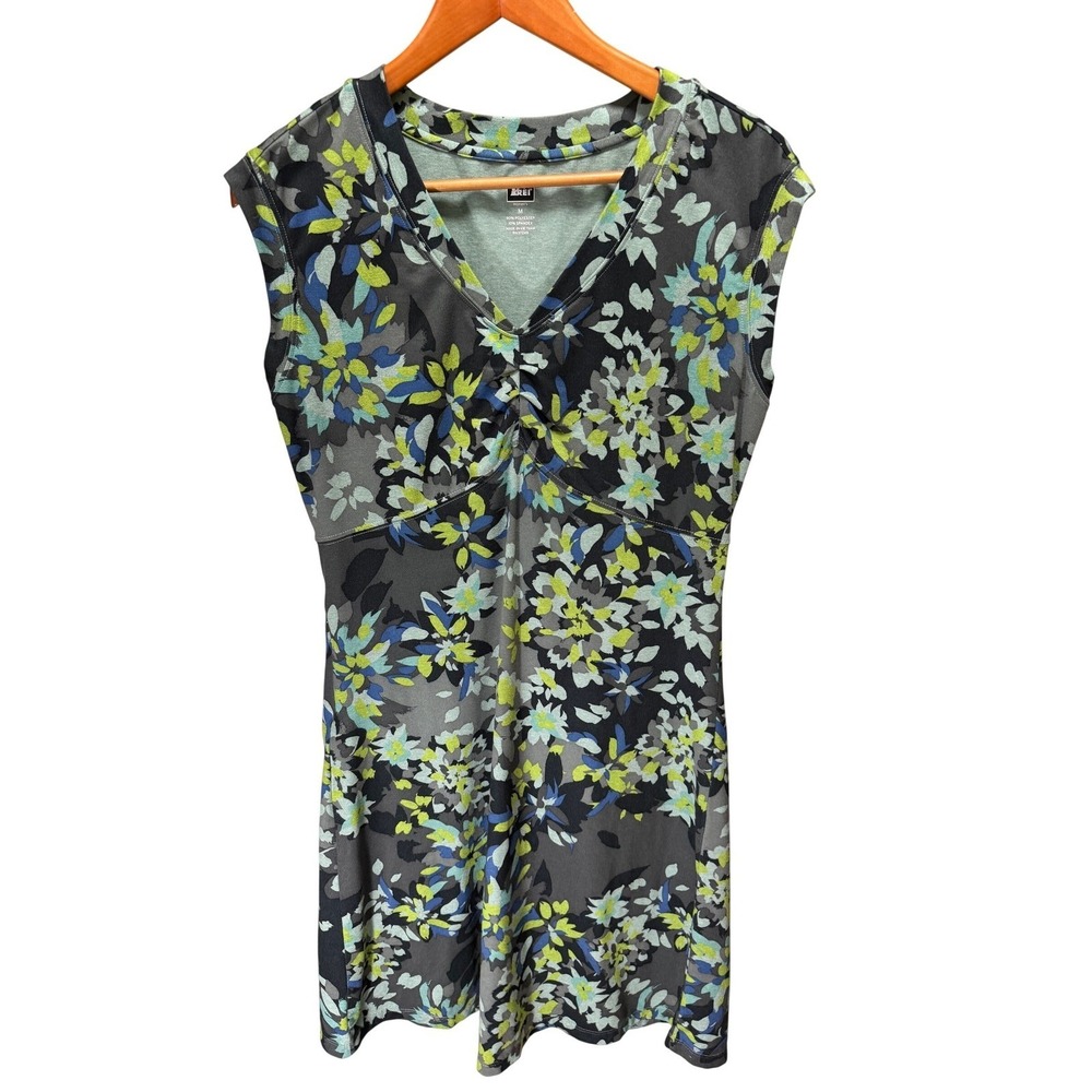 REI Dress‎ Womens M Floral Blue Active Hiking Travel Pocket Athleisure Sumer